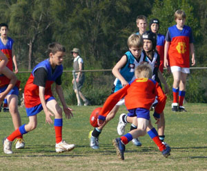 players going for the ball